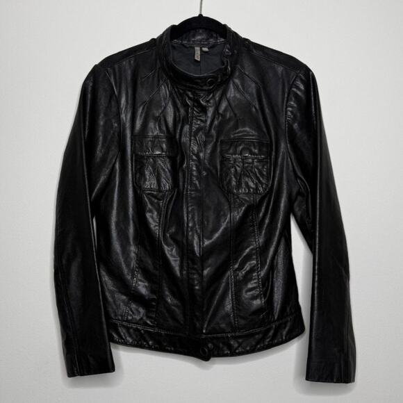 Caslon Jackets & Blazers - Moto Style Leather Jacket - Caslon - Black - Size L